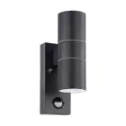 Eglo Wandleuchte Riga 5 Stahl Anthrazit Up & Down 2W 250lm - 830 Warmweiß | IP44 - Bewegungssensor